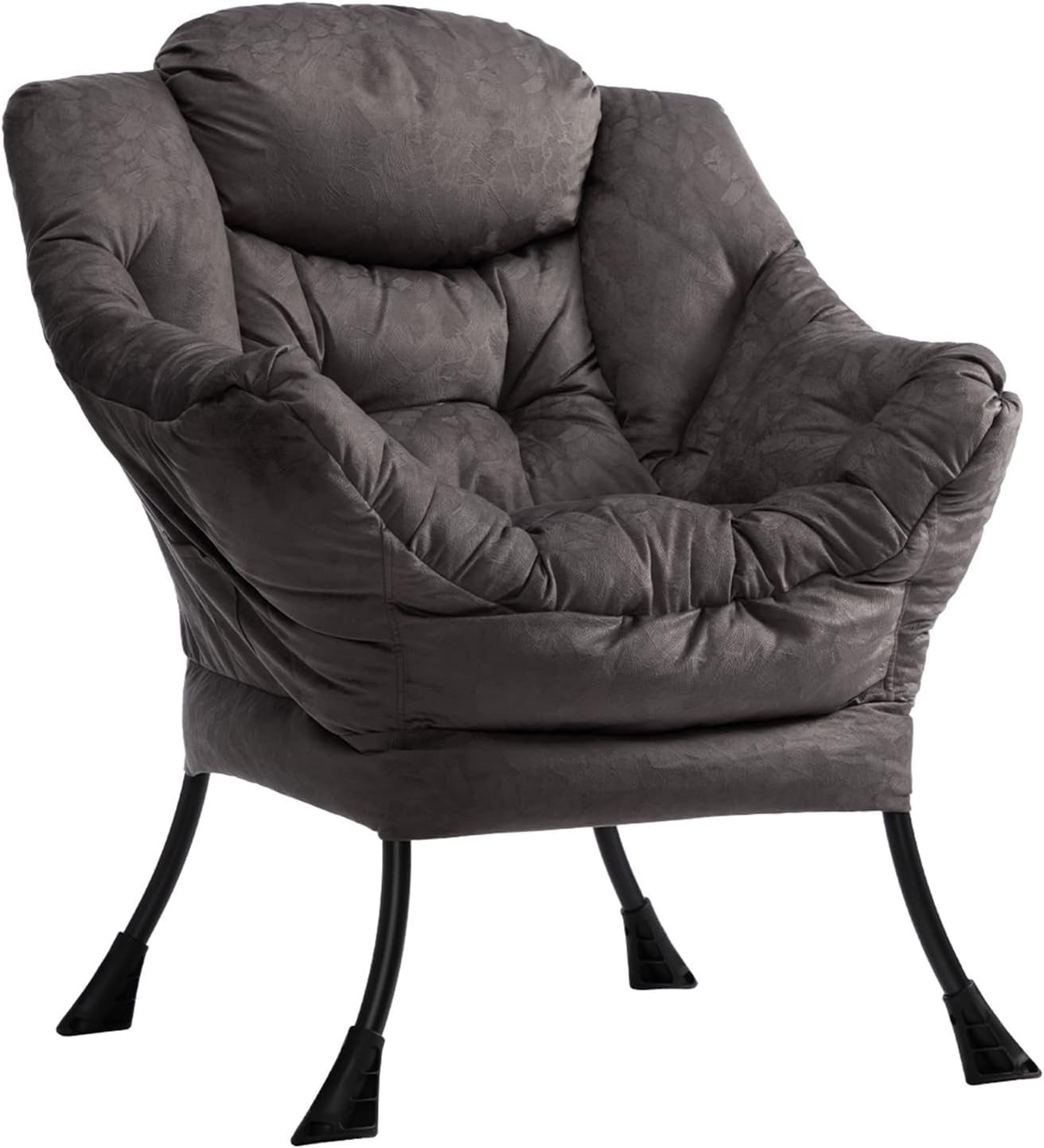 HollyHOME Poltrona, Relax Poltrona con Braccioli e Divano Pocket, Tessuto in Velluto, Leisure Sofa con Tessuto Moderno e Struttura in Acciaio, Blu Scuro