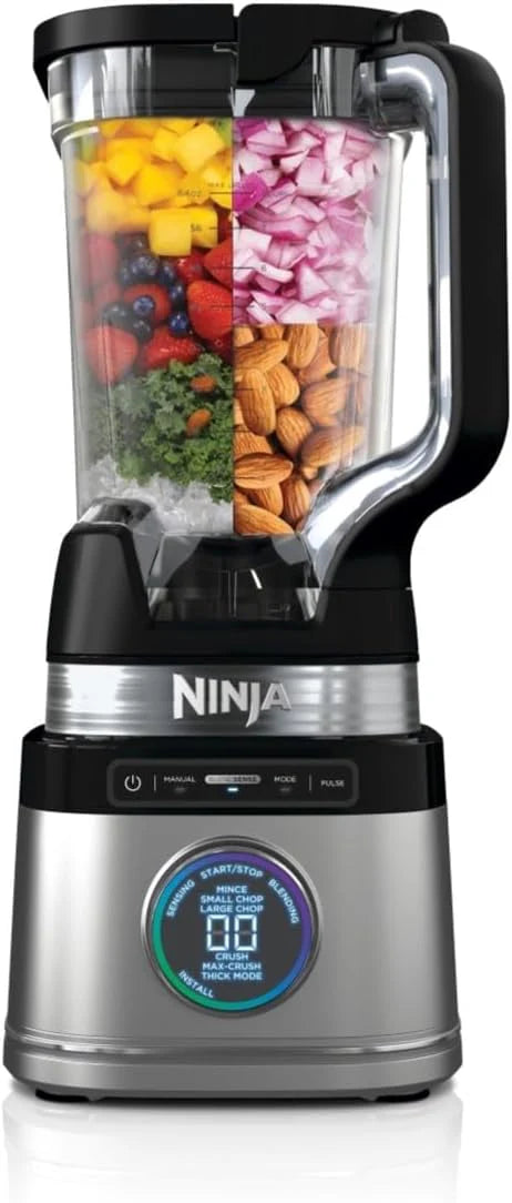 Ninja Detect Power Pro 3-in-1 Food Processor Blender (1200W), 3 x 700 ml Cups and Dough Blade, Ideal for Mixing, Chopping and Beating, Gold Stone, TB401EUSTGD