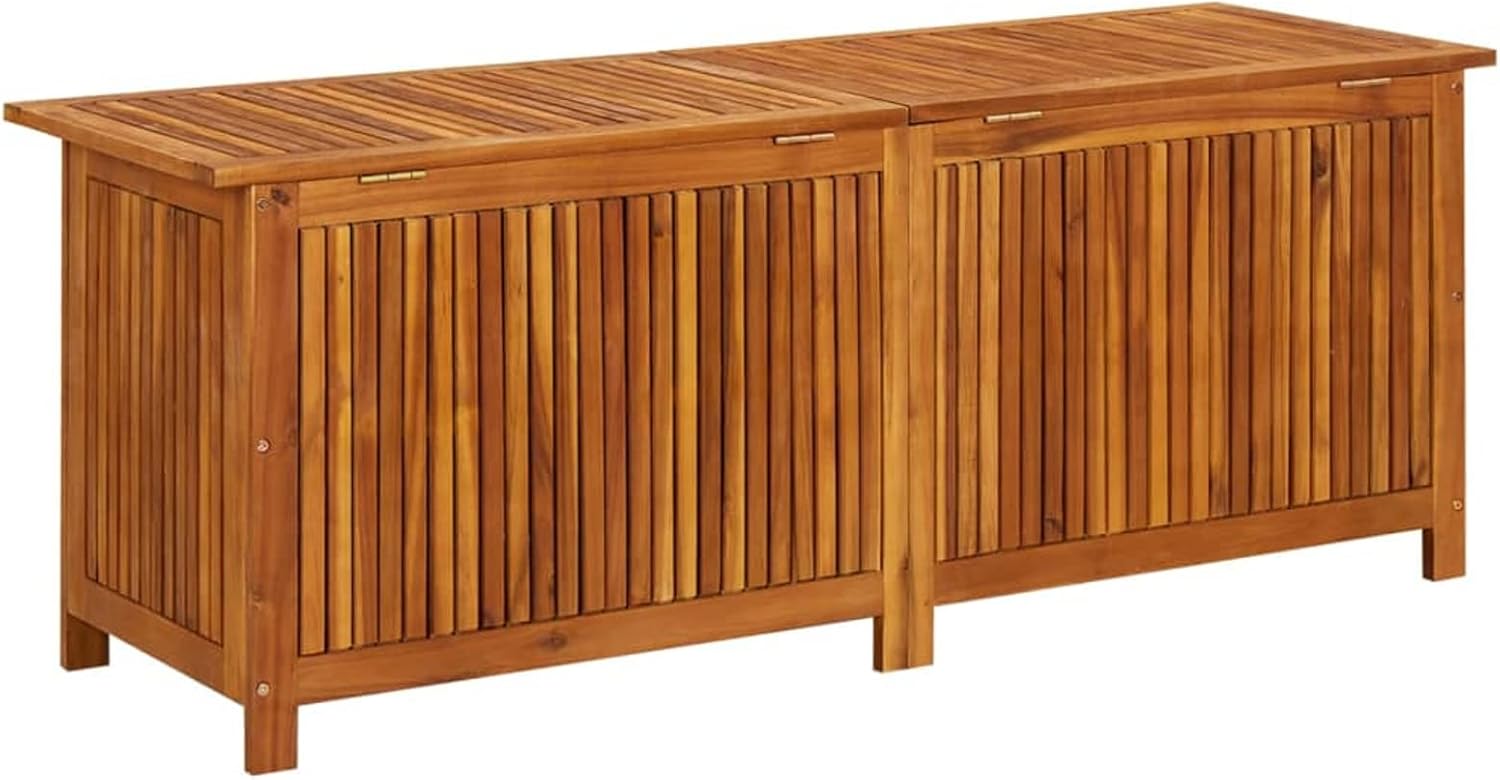 ARKEM Caja de almacenaje de jardín Madera Maciza Acacia 150x50x58 cm Mueble Exterior almacenaje Armario Jardin Exterior Banco arcon Jardin Exterior