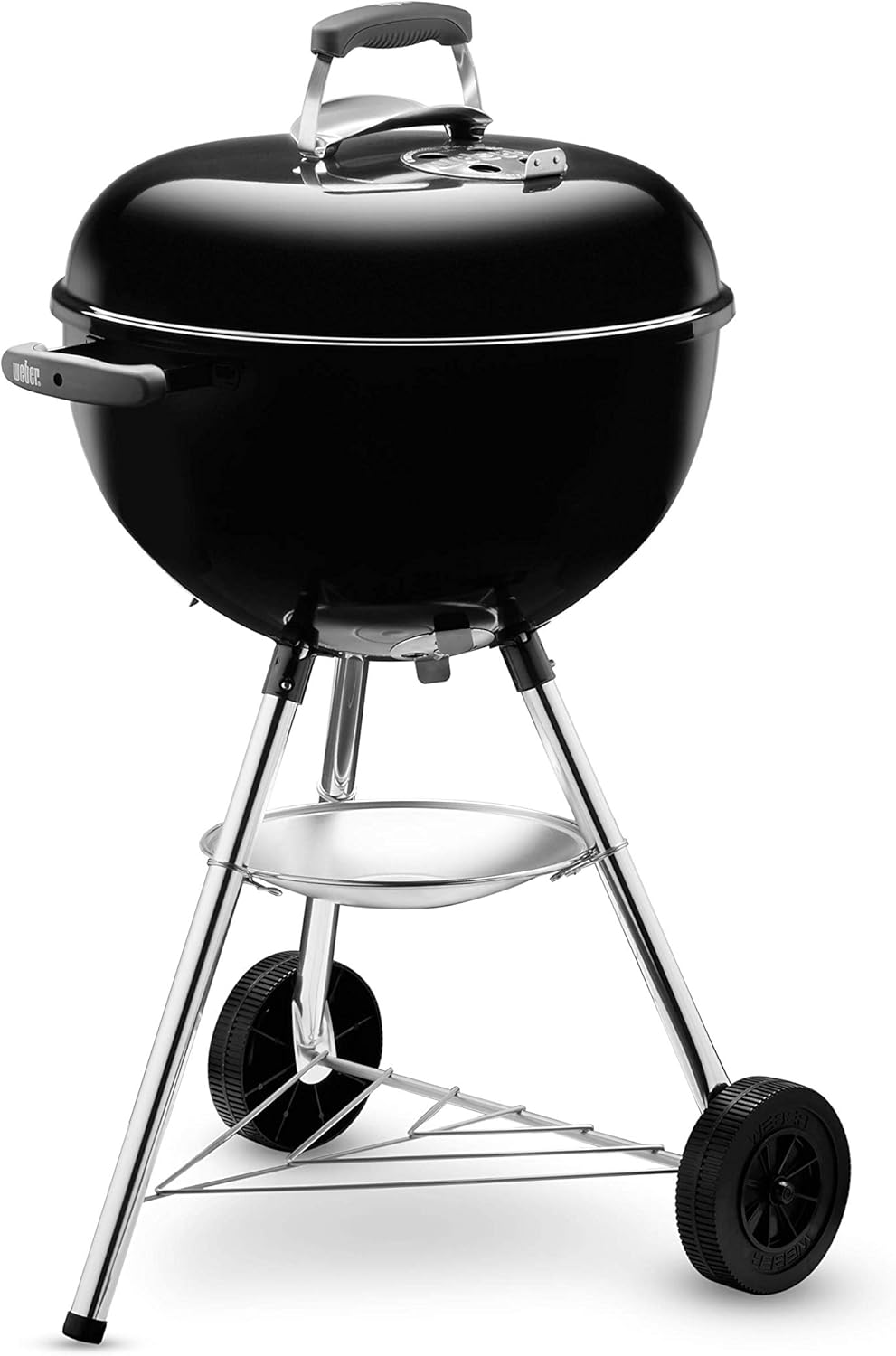 Weber Grill Węglowy Weber Original Kettle Premium, Pokryty Emalią Porcelanową, Powierzchnia Grillowania 57cm, System Czyszczenia One-Touch, Termometr w Pokrywie, Stojak Trójnożny, Kółka, Czarny