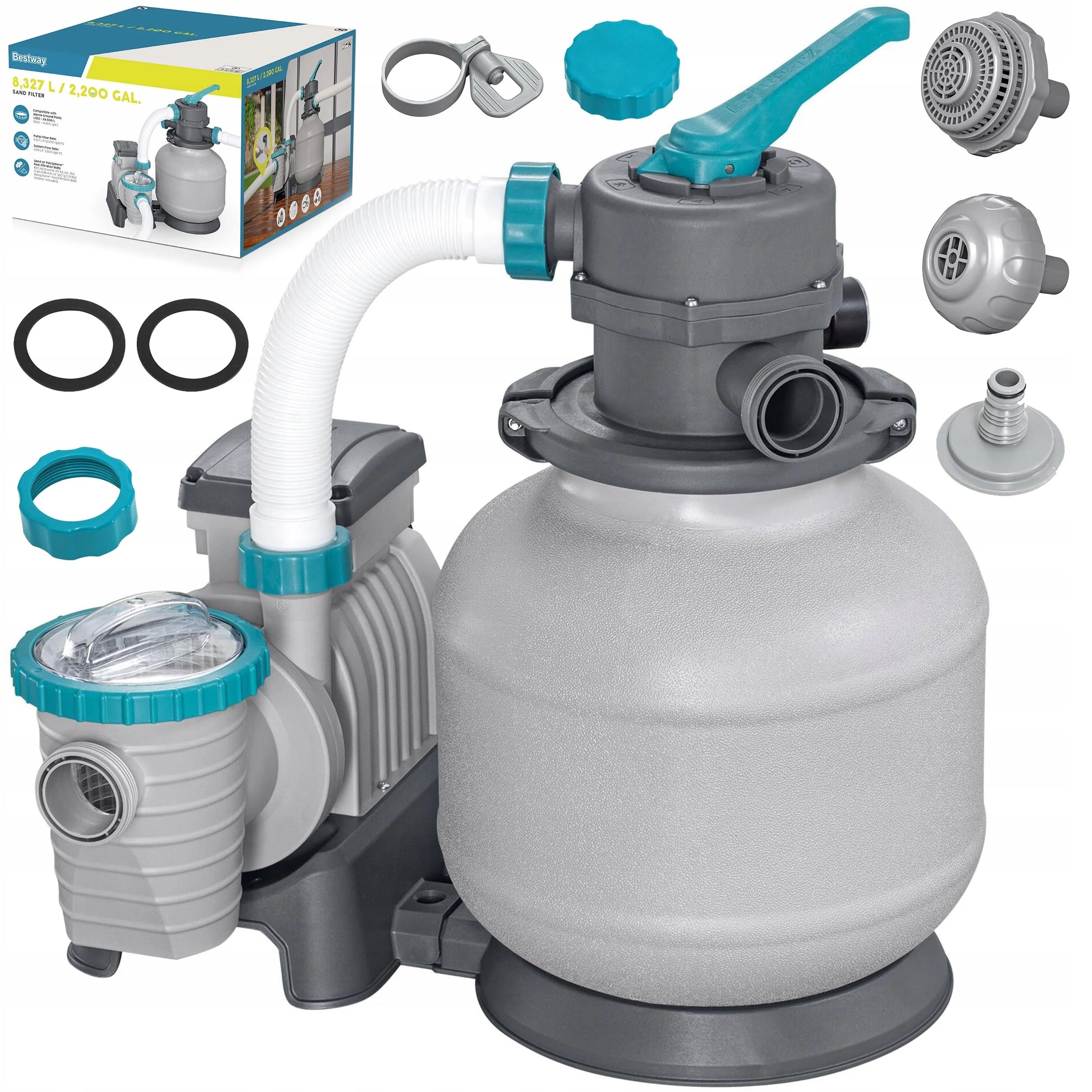 Pompa piaskowa do basenu filtr do basenów 11355 L/h złączki węże Bestway