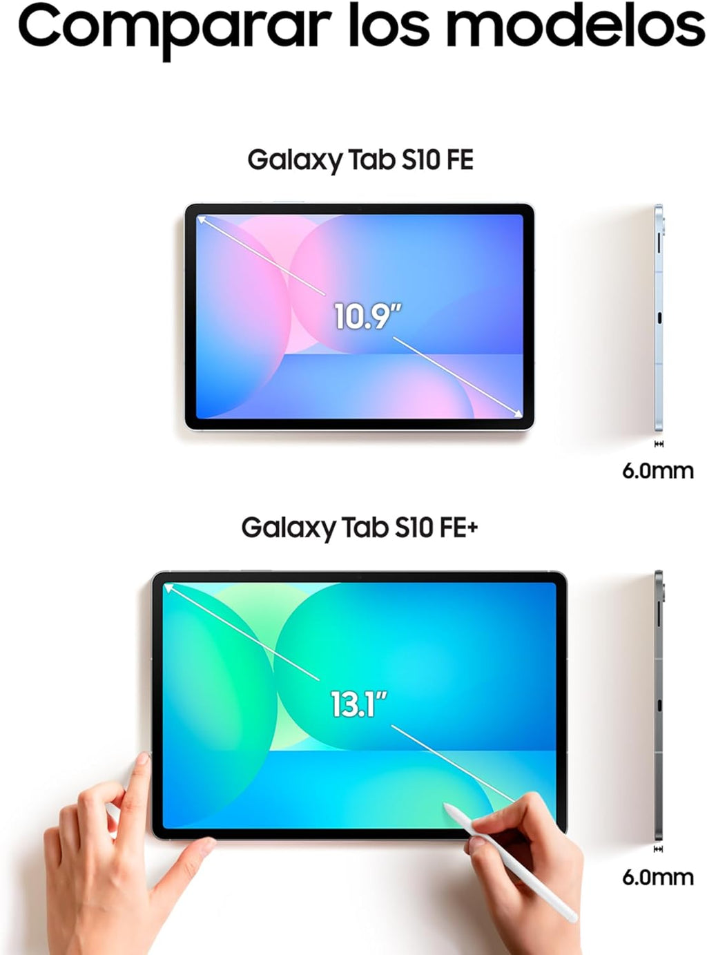 Galaxy Tab S10 FE 256GB, Tablet Android + S Pen, Galaxy AI, 8GB RAM, Pantalla de 10,9", Batería de Larga Duración, Azul, Garantía del Fabricante 3 Años + 1 Año Extra