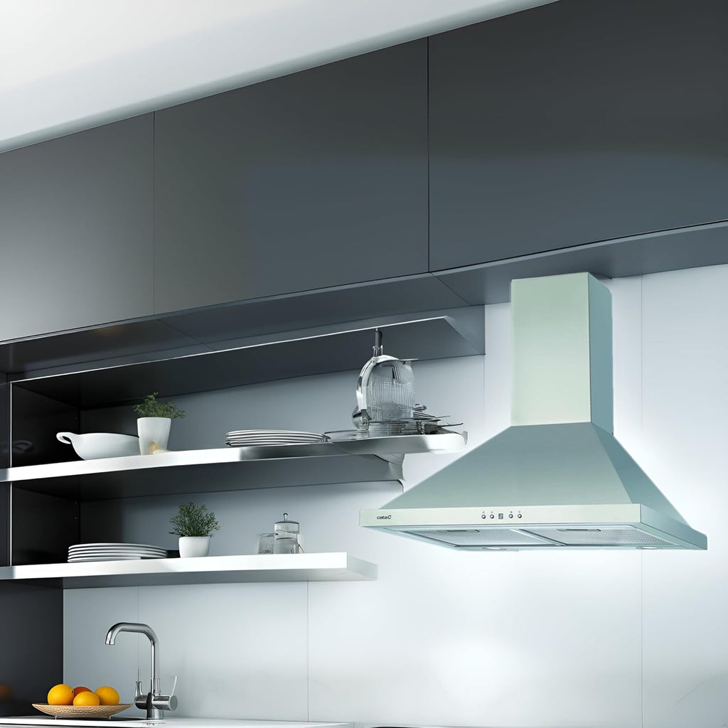 CATA Campana Extractora BETA PRO 7000 X Control Electrónico Temporizador 3 Niveles Extracción 1027 m3/h Nivel Sonoro 64 dB Motor A100 Consumo 380 W Iluminación Led Color Inox