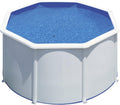 Piscina de Acero Elevada,Redonda con Aspecto Acero Blanco. Piscinas Desmontables para Jardín 240 x 120 cm - Piscina Gre KIT300ECO Fidji.