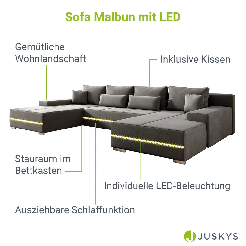 2025 Sofá rinconero Malbun con iluminación LED