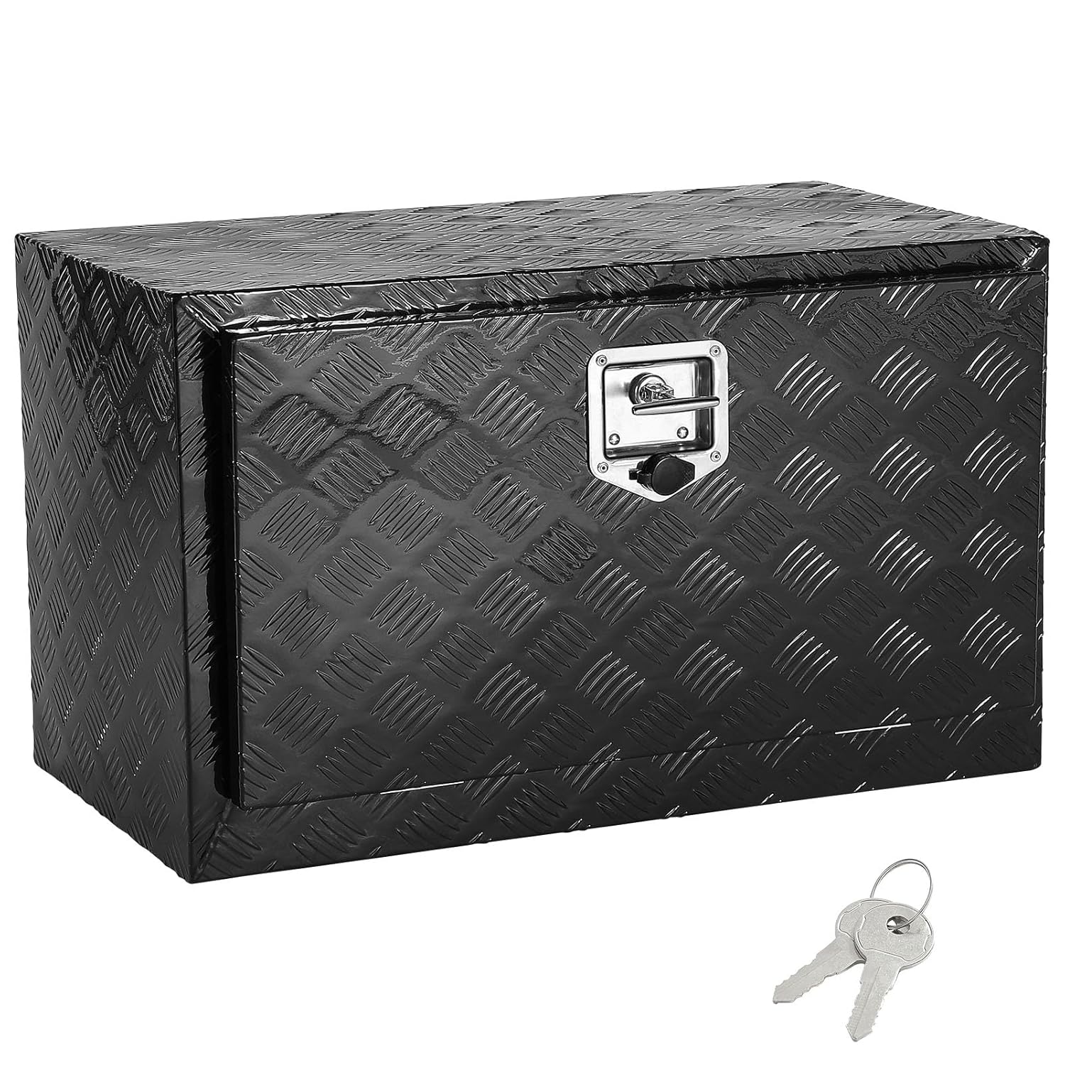 VEVOR Caja de Herramientas para Camión 914x432x457mm Caja de Bastidor Inferior Caja de Almacenamiento de Aleación de Aluminio Montaje Inferior con Cerradura y Llaves para Remolques, Camionetas, Negro