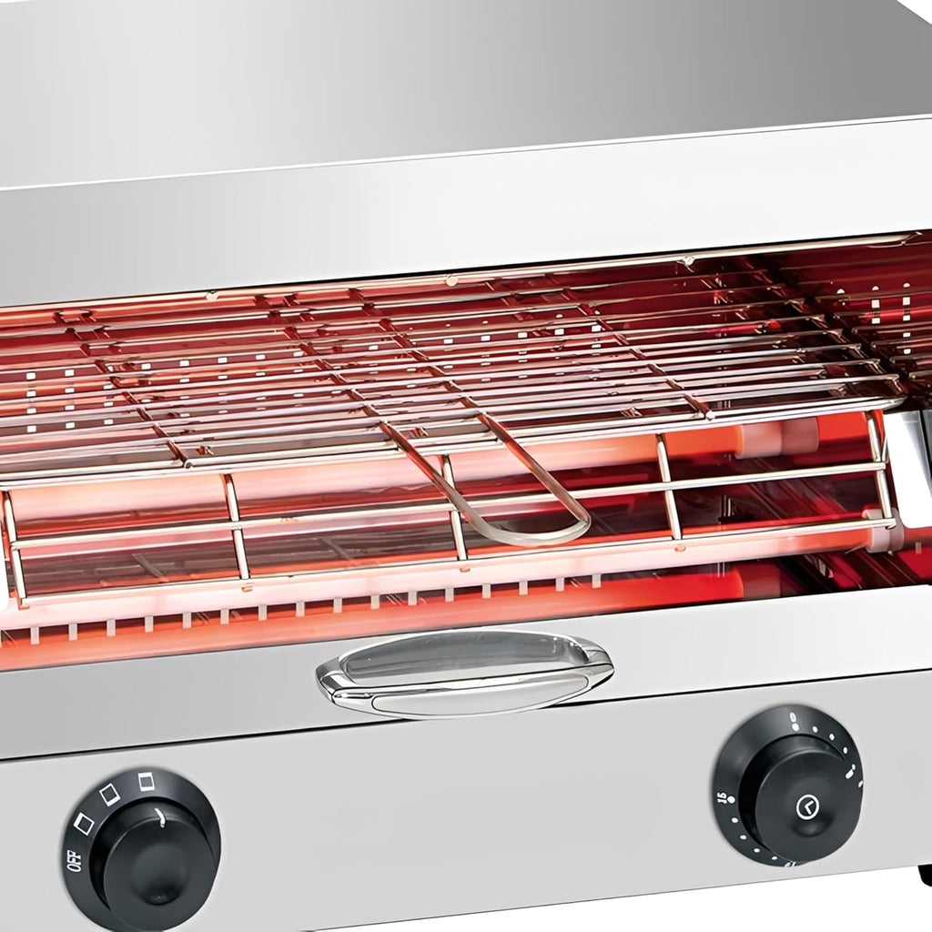 MBH - Tostadora industrial eléctrica 1 piso INOX para HOSTELERÍA. Horno tostador de pan profesional para bar y restaurante.