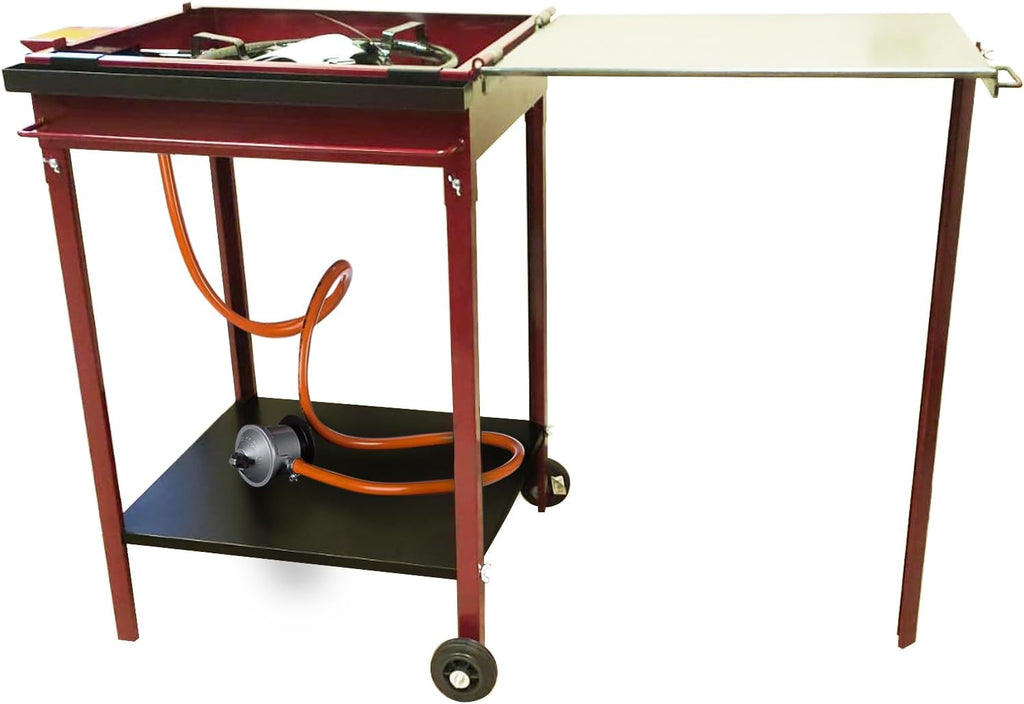 Ferjus. Plancha Gas y Paellero Gas para Cocinar en Exterior. Planllero de Acero. 57x80x90cm.