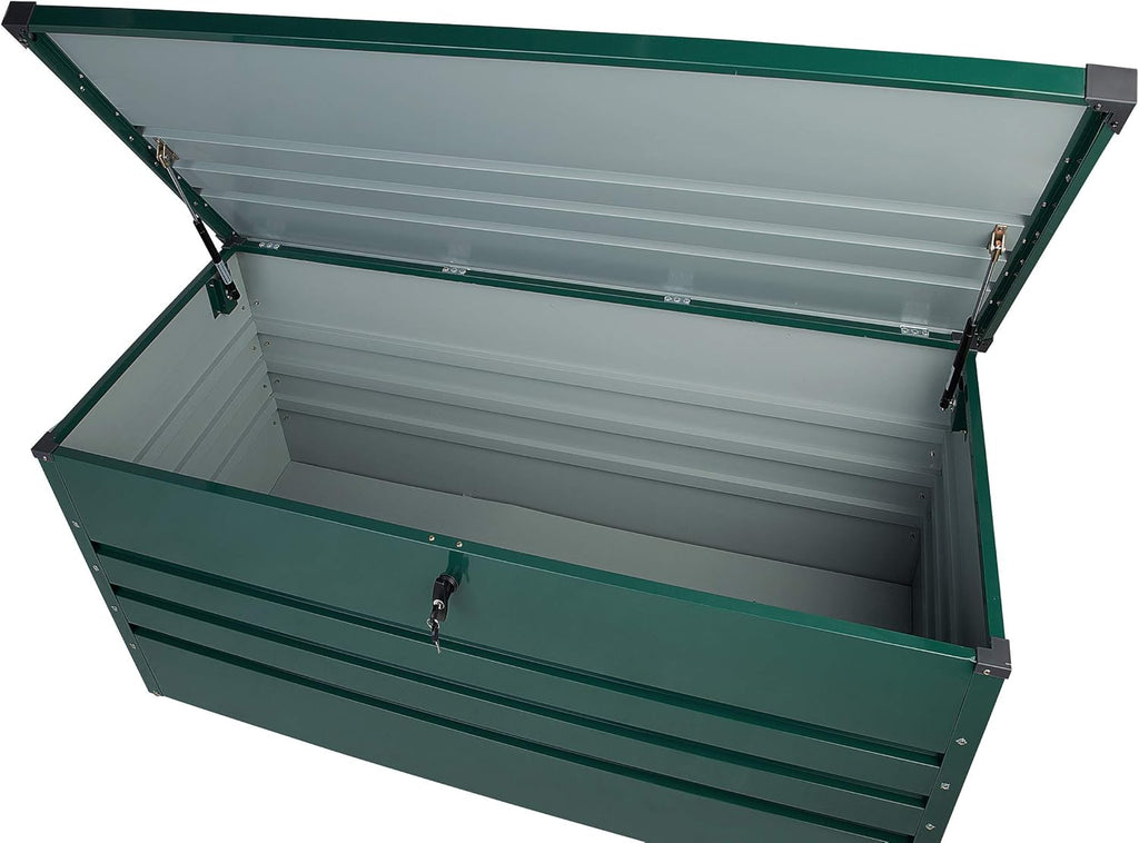Beliani Caja de almacenamiento para exterior de acero galvanizado verde 400L Cebrosa