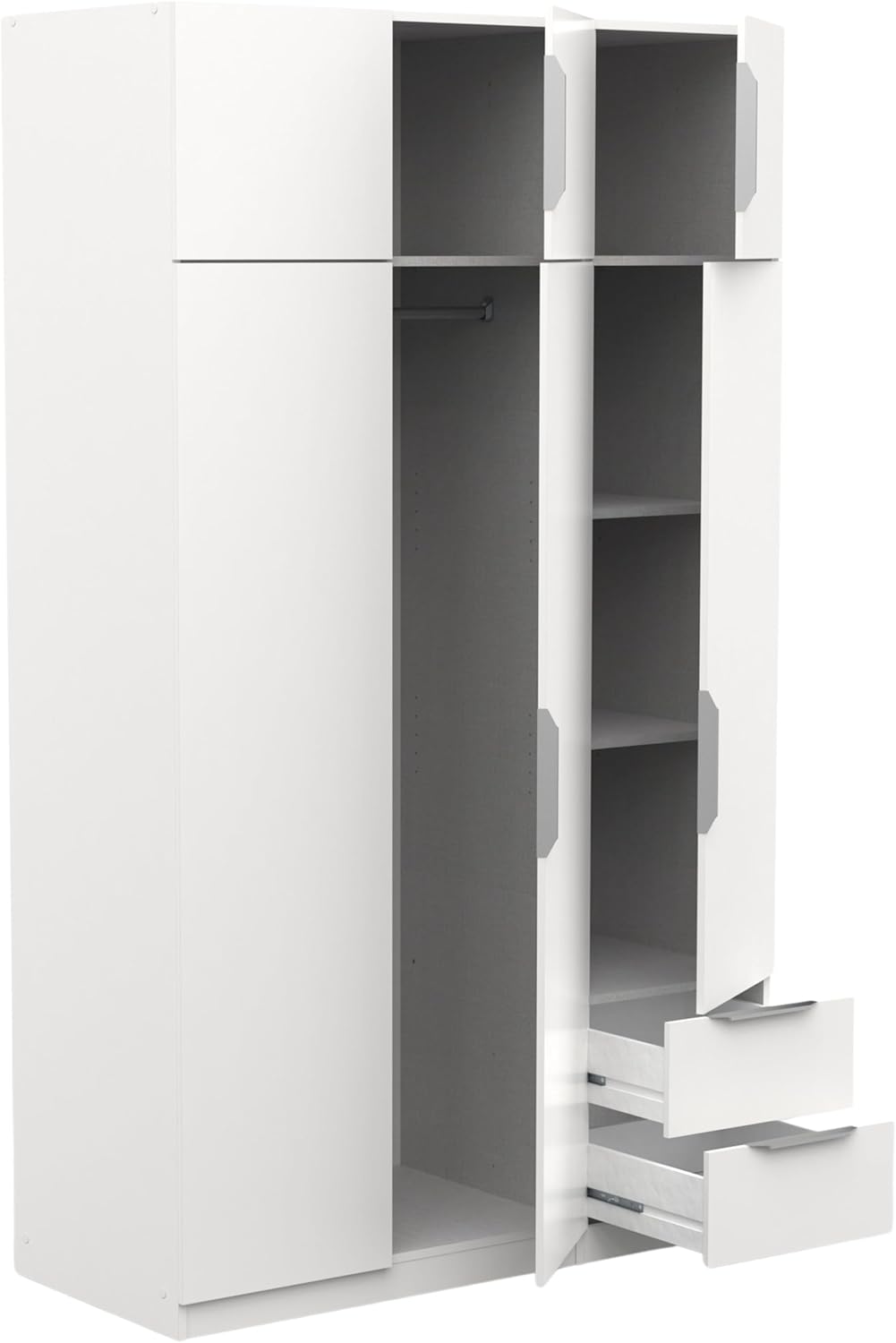 Miroytengo Armario Ghost Grande 6 Puertas y 2 Cajones Color Blanco Mate 203x119 cm