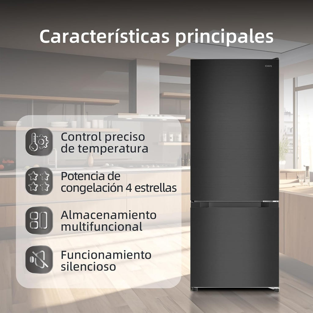CHiQ Frigorífico FBM205L42 205 L, Low Frost, Clase Energética E, Silencioso de 39 dB, Puertas Reversibles