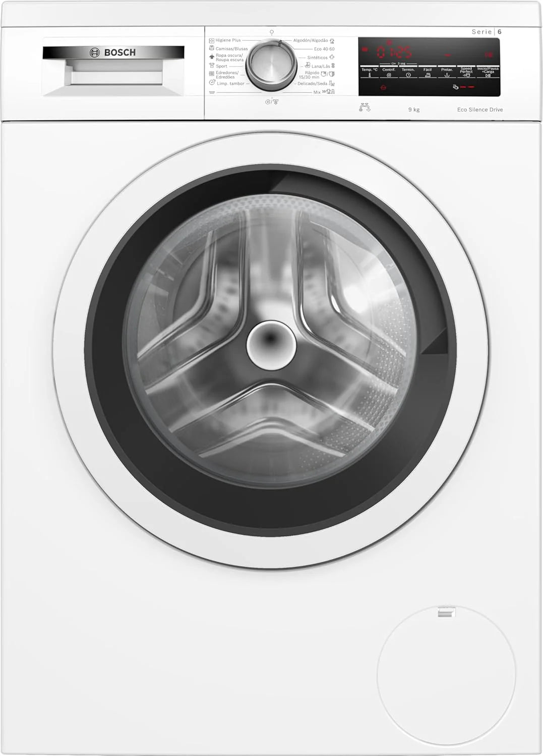 Bosch Washing Machine, Free Installation, 8 kg, Series 6, EcoSilence, Anti-Fingerprint Steel, WUU28T8XES
