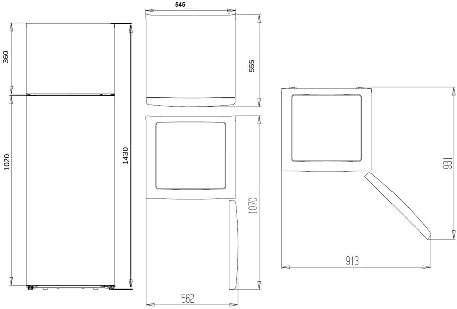 Aspes Frigorífico 2 Puertas Blanco AF145503E. Capacidad 206 Litros, Puerta Reversible, Bajo Nivel Sonoro, Eficiencia Energética Clase E