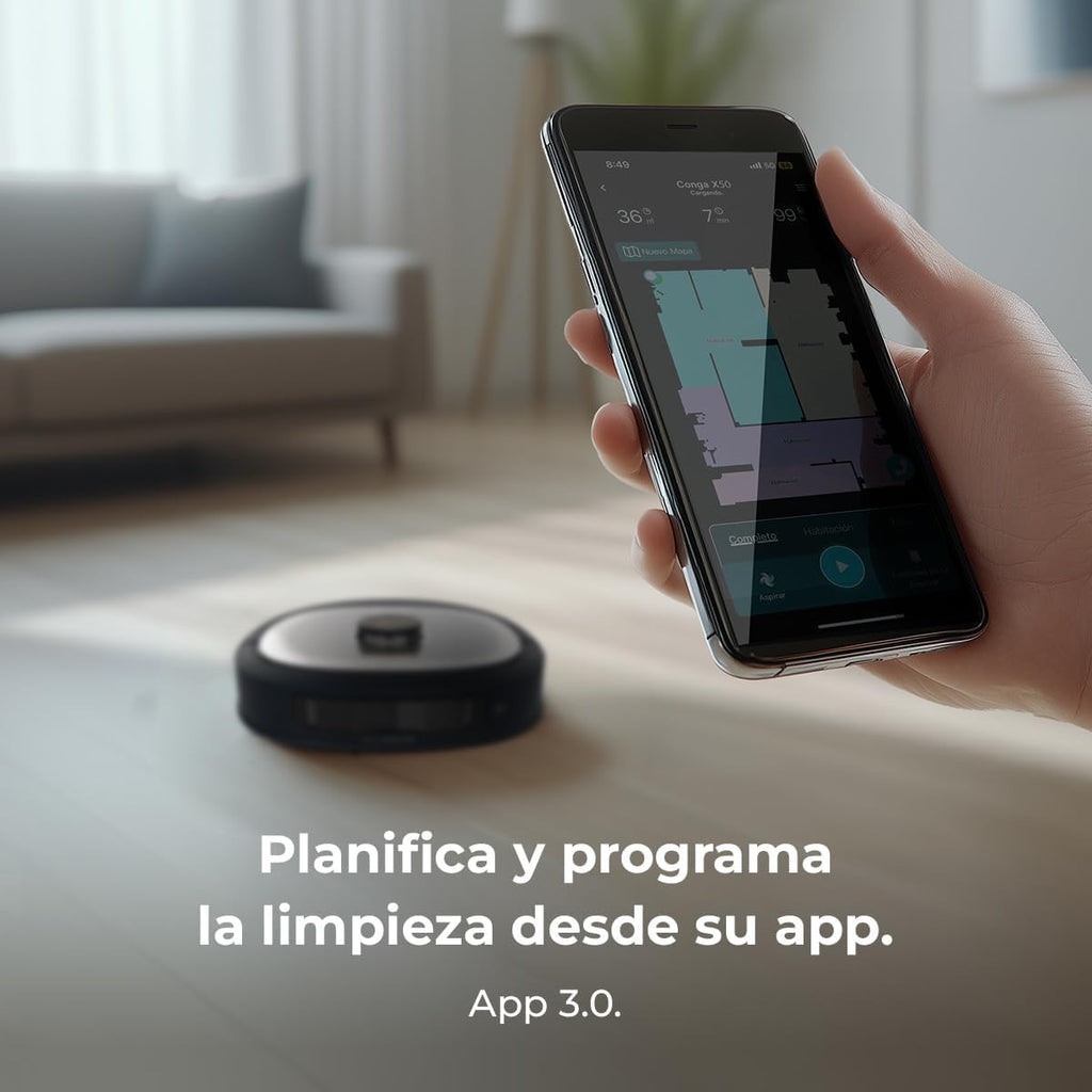 Cecotec Robot Aspirador y Friegasuelos con IA, Base Autovaciado y Tecnología Láser Conga Z100. 20000Pa, Fregado Profesional con Mopa Bimaterial XXL, Autovaciado Polvo, Agua y Limpieza de Mopas, App