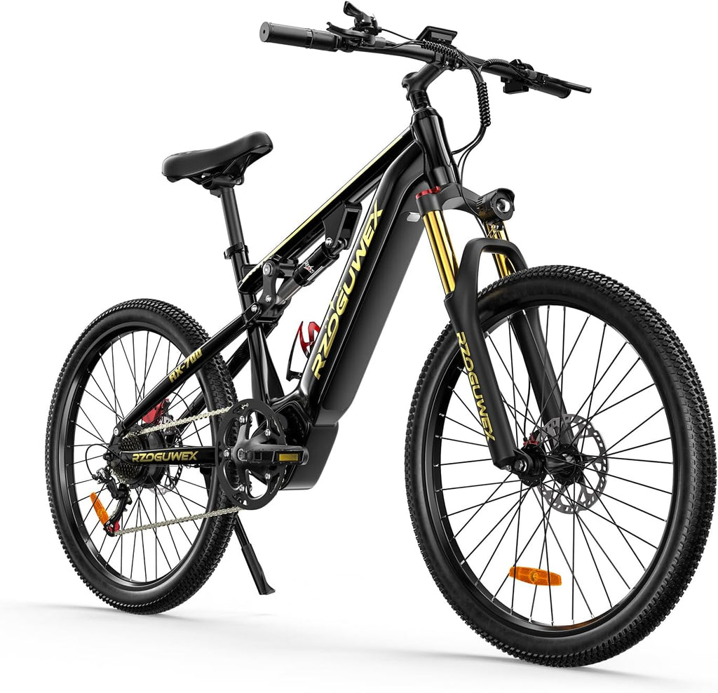 Bicicleta eléctrica todoterreno de 26 pulgadas y 70 NM para adultos con batería de iones de litio desmontable de 48 V 17.5 AH, 7 velocidades con amortiguadores dobles y freno de disco