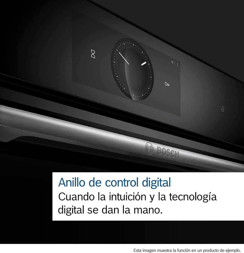 Bosch - Horno Multifunción con Vapor Añadido, 60 cm, Serie 8, Electrónica TFT TouchControl Plus, AirFry, Home Connect, Negro, HRG7361B1