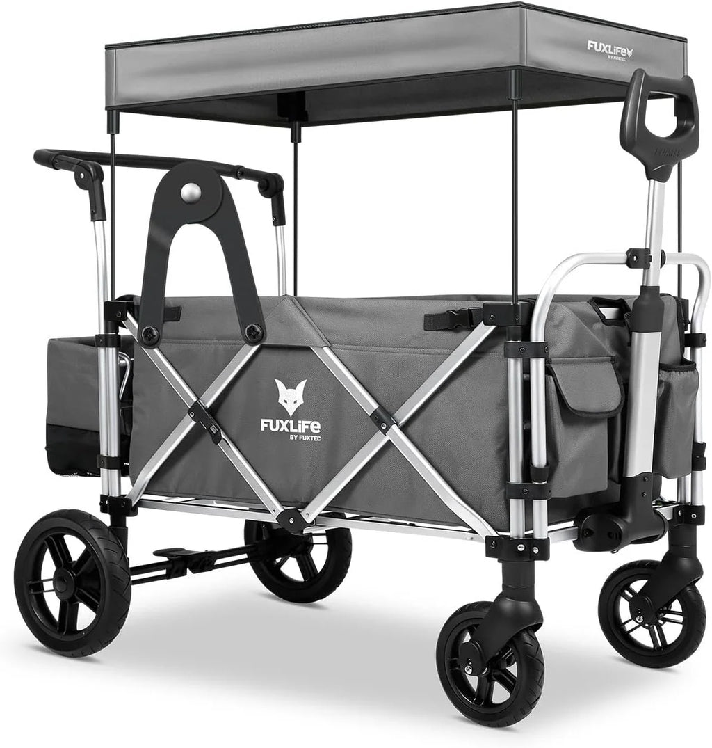 FUXTEC FX-CTL900 Premium Grey, Original Folding Trolley for Children, Ideal Garden, Beach or City, Push or Pull, Load up to 75 kg.