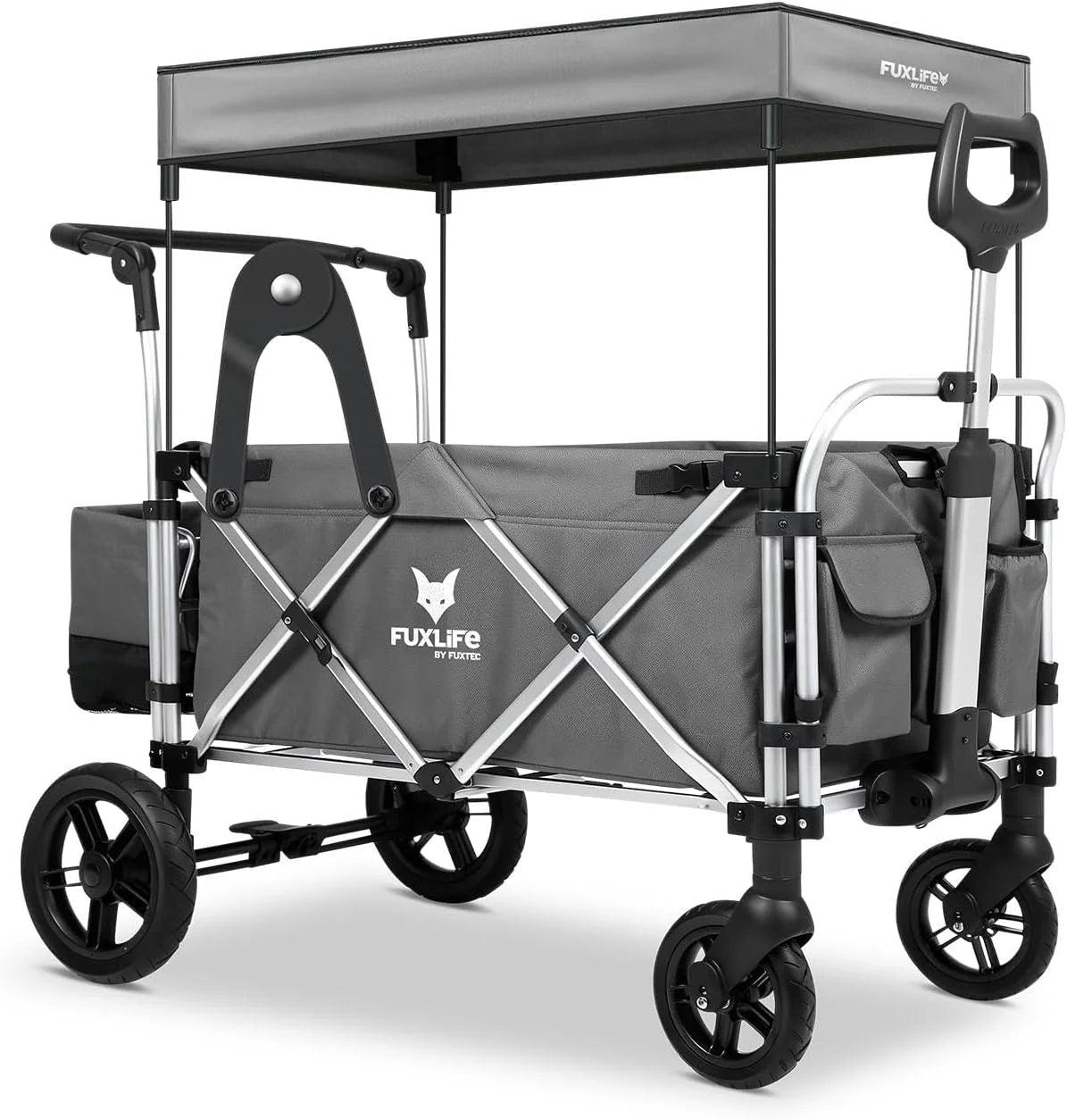 FUXTEC FX-CTL900 Premium Grey, Original Folding Trolley for Children, Ideal Garden, Beach or City, Push or Pull, Load up to 75 kg.