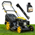 RPM 4735 Cortacésped de gasolina, 47 cm, acero negro, 9 en 1, Multimodo, 31 kg, 7 posiciones, automotriz, motor OHV 146cc