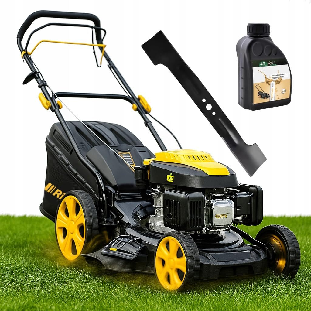 RPM 4735 Cortacésped de gasolina, 47 cm, acero negro, 9 en 1, Multimodo, 31 kg, 7 posiciones, automotriz, motor OHV 146cc