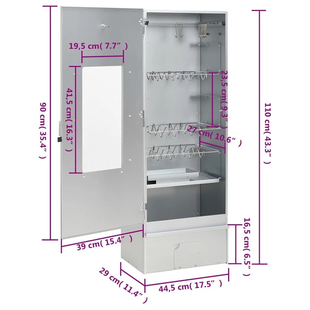 Horno Ahumador De Barbacoa Con Mesa Acero Galvanizado Vidaxl
