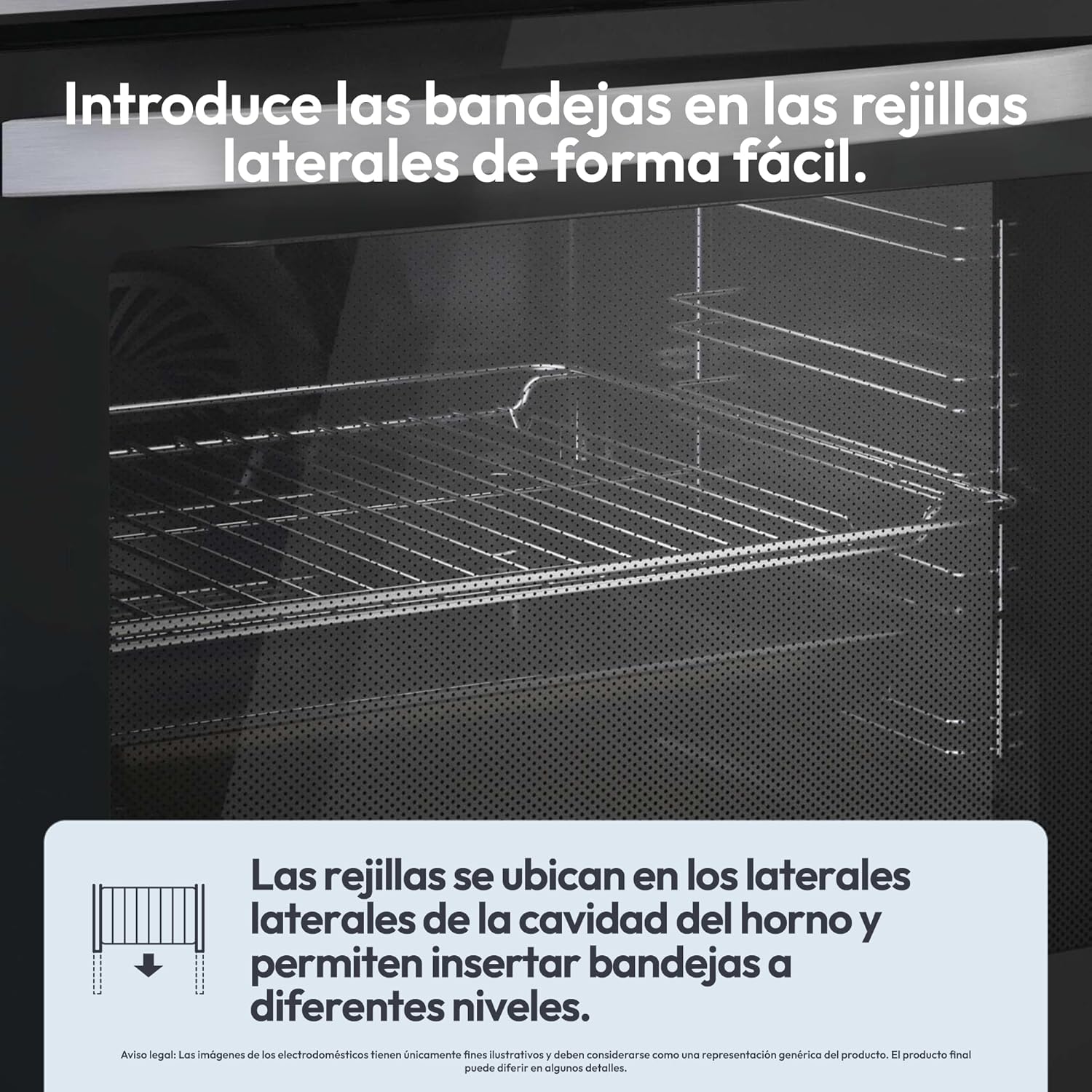 Candy FIDCP X625 L, Horno Multifunción, 70L, Bandeja y Rejilla, Limpieza Aquactiva, Convección + Ventilador radial, 8 Funciones, Display Timer Touch, Mandos Push&Pull, Puerta 2 Cristales, Inox y Negro