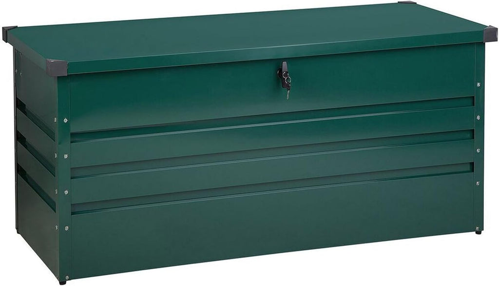 Beliani Caja de almacenamiento para exterior de acero galvanizado verde 400L Cebrosa