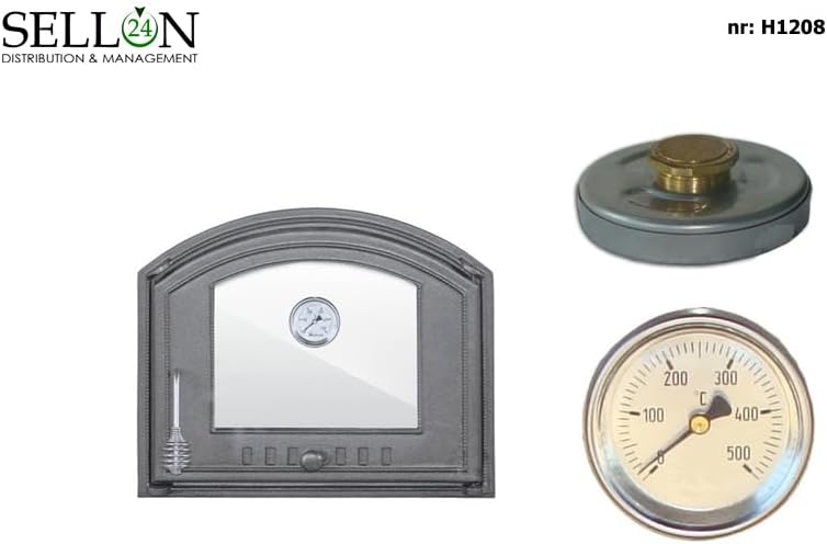 Sellon24® H1208 - Puerta de horno de hierro fundido