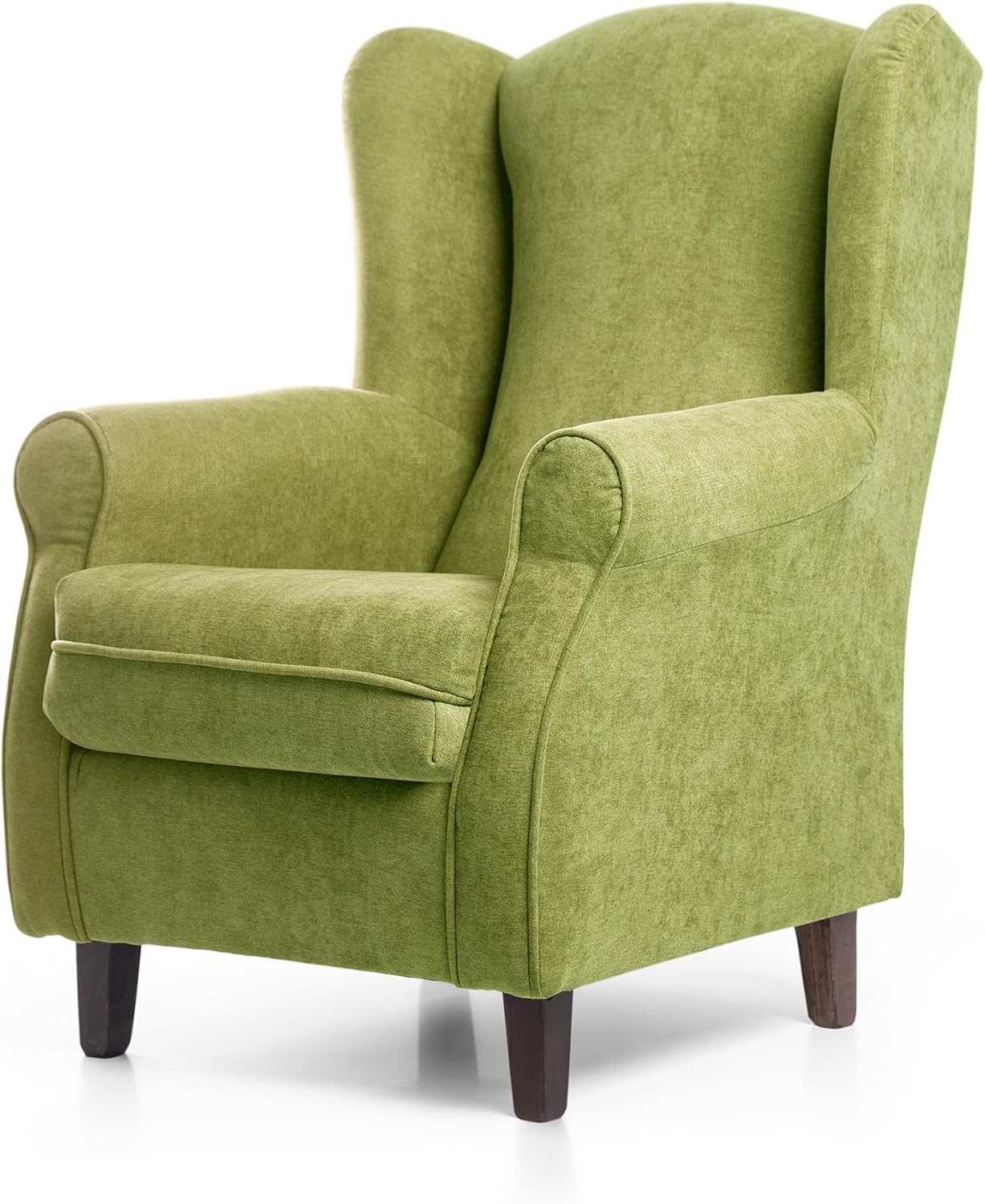 SUENOSZZZ-ESPECIALISTAS DEL DESCANSO SUEÑOS ZZZ - Sillón Irene, sillón orejero de Lactancia tapizado en Tela Anti Manchas Color Marrón, sillón butaca para Dormitorio, salón o habitación de bebé