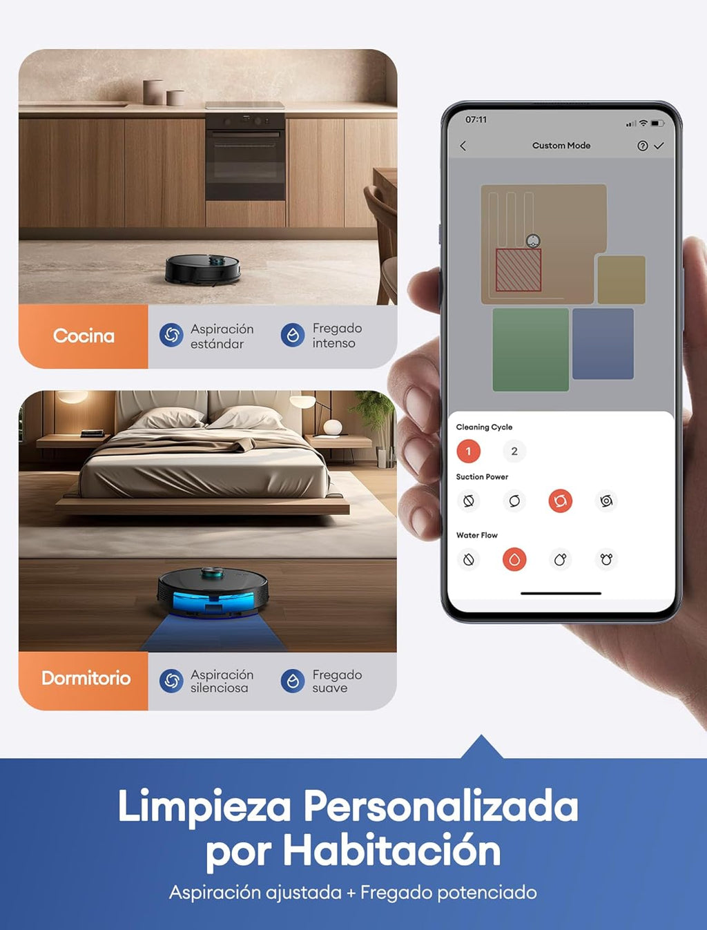 Ultenic T20 Pro Robot Aspirador Autovaciado, Evitación Mejorada, Sistema Dual Láser (Frontal + LDS) Evita Cables, Bajos, 8000Pa, 200m², Control por Voz y App, Alexa, Google Home