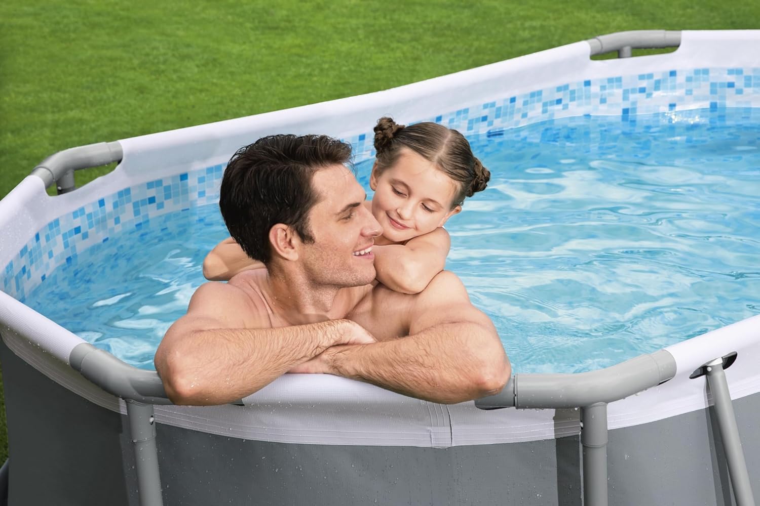 Bestway Power Steel™ 10' x 6'7" x 33"/3.05m x 2.00m x 84cm Oval Pool Set