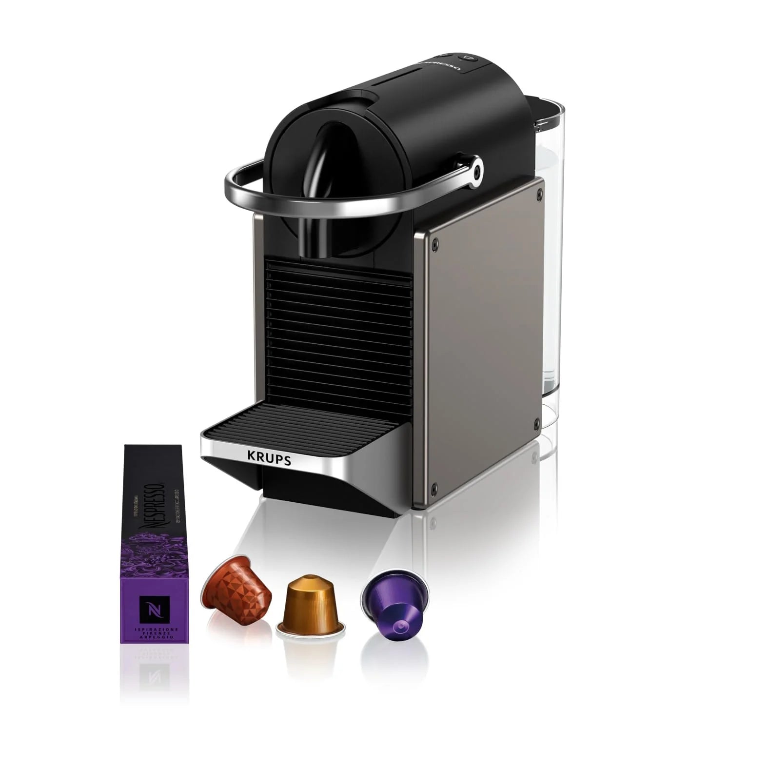 2025 Cafetera de cápsulas Krups Nespresso Pixie Redesign | Espresso y lungo | Estilo industrial | Bajo consumo energético | Apagado automático | Bandeja ajustable | Cápsulas reciclables | Modelo XN306T