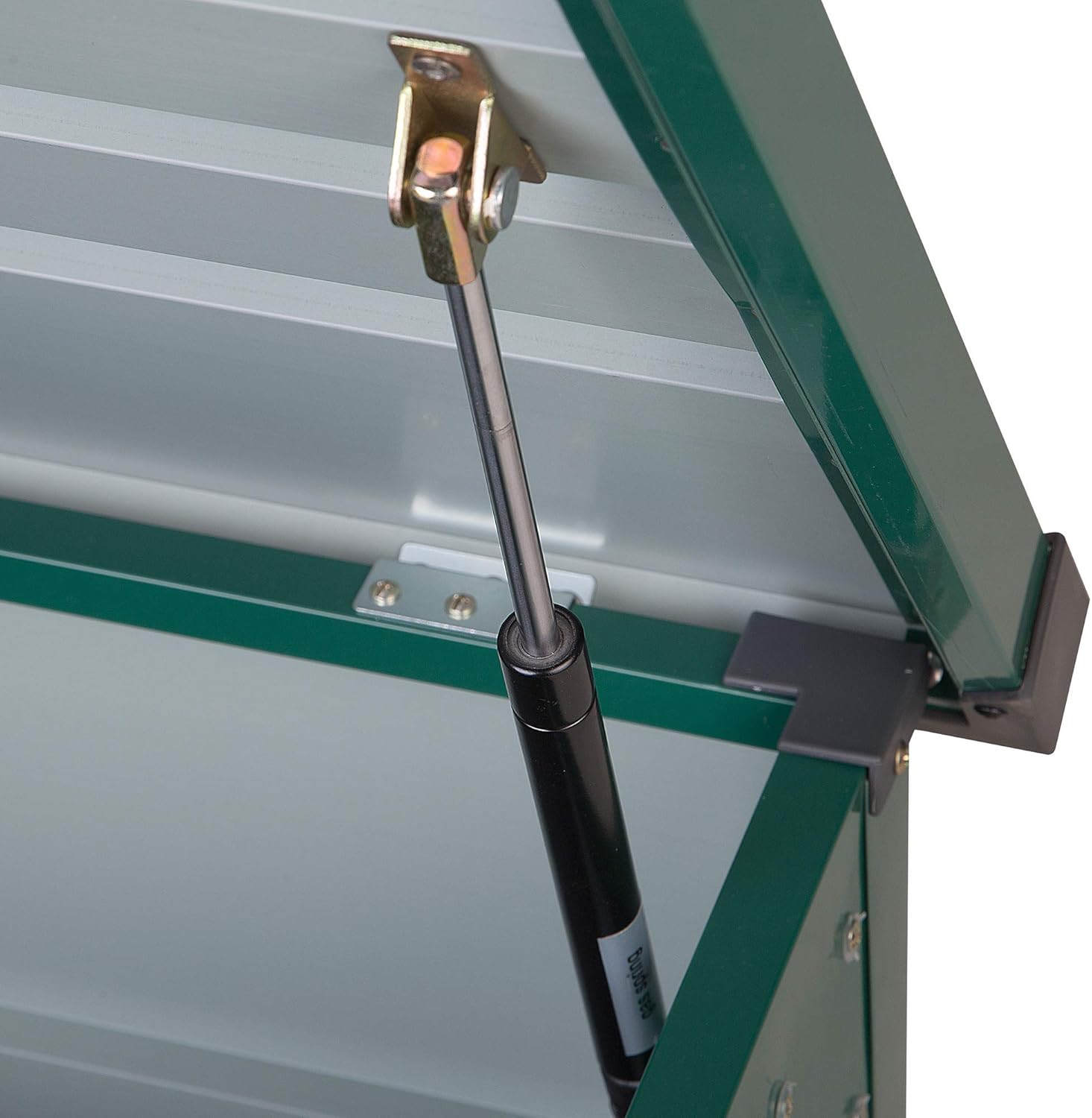 Beliani Caja de almacenamiento para exterior de acero galvanizado verde 400L Cebrosa