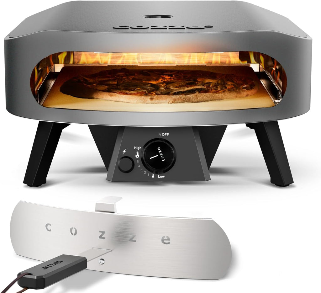 COZZE Gazowy piec do pizzy 17 cali – duży piec do pizzy na zewnątrz (50 mbar) – piekarnik do pizzy z regulatorem do pizzy rodzinnej