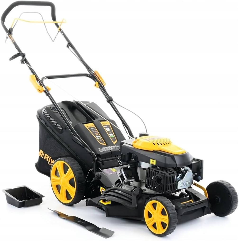 RPM 4735 Cortacésped de gasolina, 47 cm, acero negro, 9 en 1, Multimodo, 31 kg, 7 posiciones, automotriz, motor OHV 146cc