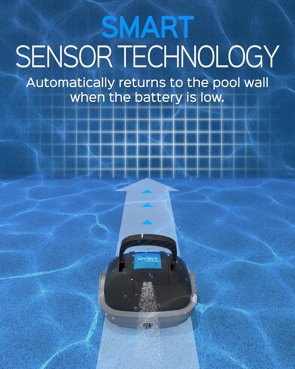 Robot Limpiafondos Piscina Electrico sin Cable para Aspirador Piscinas de hasta 80m², 100 Mins Doble Filtración y Estacionamiento Automático, Robot Limpiafondos Piscina con Motores de Doble Tracción