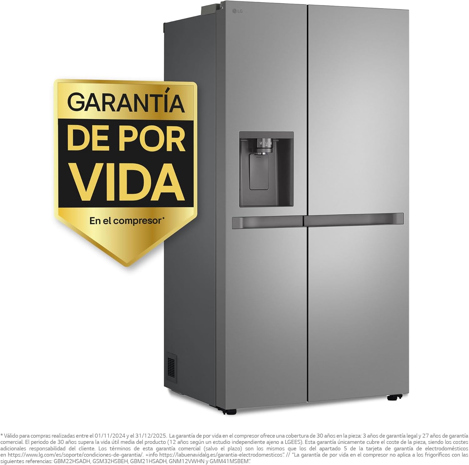 GSLC40PYPE - Frigorífico Side by Side, Serie 400, Clasificación E, 641 L, Inox Anihuellas