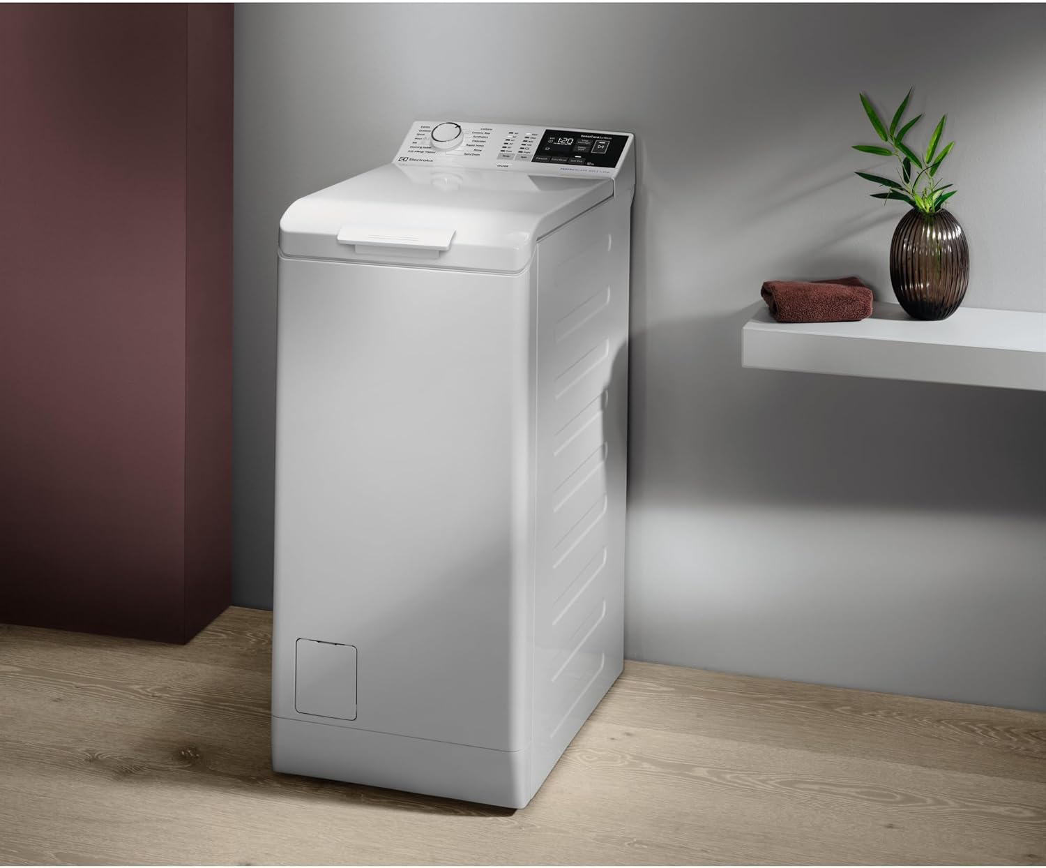 Electrolux EN6T4722NF Lavadora de Carga Superior 7Kg, 1200 rpm, Libre Instalación, Tecnología SensiCare, Función TimeSave, Inicio en Diferido, Programa Antialergias, Display LCD, Blanco, Clase A