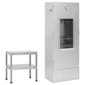 Horno Ahumador De Barbacoa Con Mesa Acero Galvanizado Vidaxl
