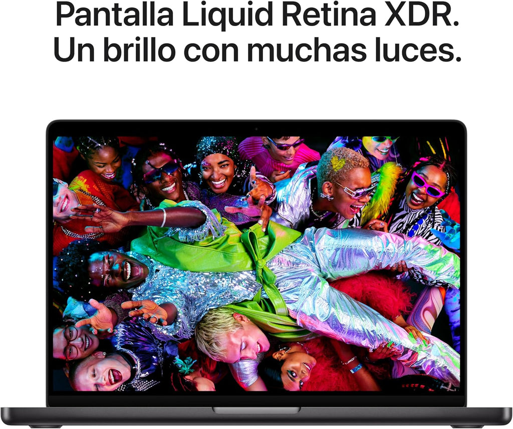 MacBook Pro Portátil de 14,2" con M5,CPU de 10 núcleos y GPU de 10 núcleos: Creado para Intelligence, Pantalla Liquid Retina XDR y 16 GB de Memoria unificada, 512GB; Negro Espacial