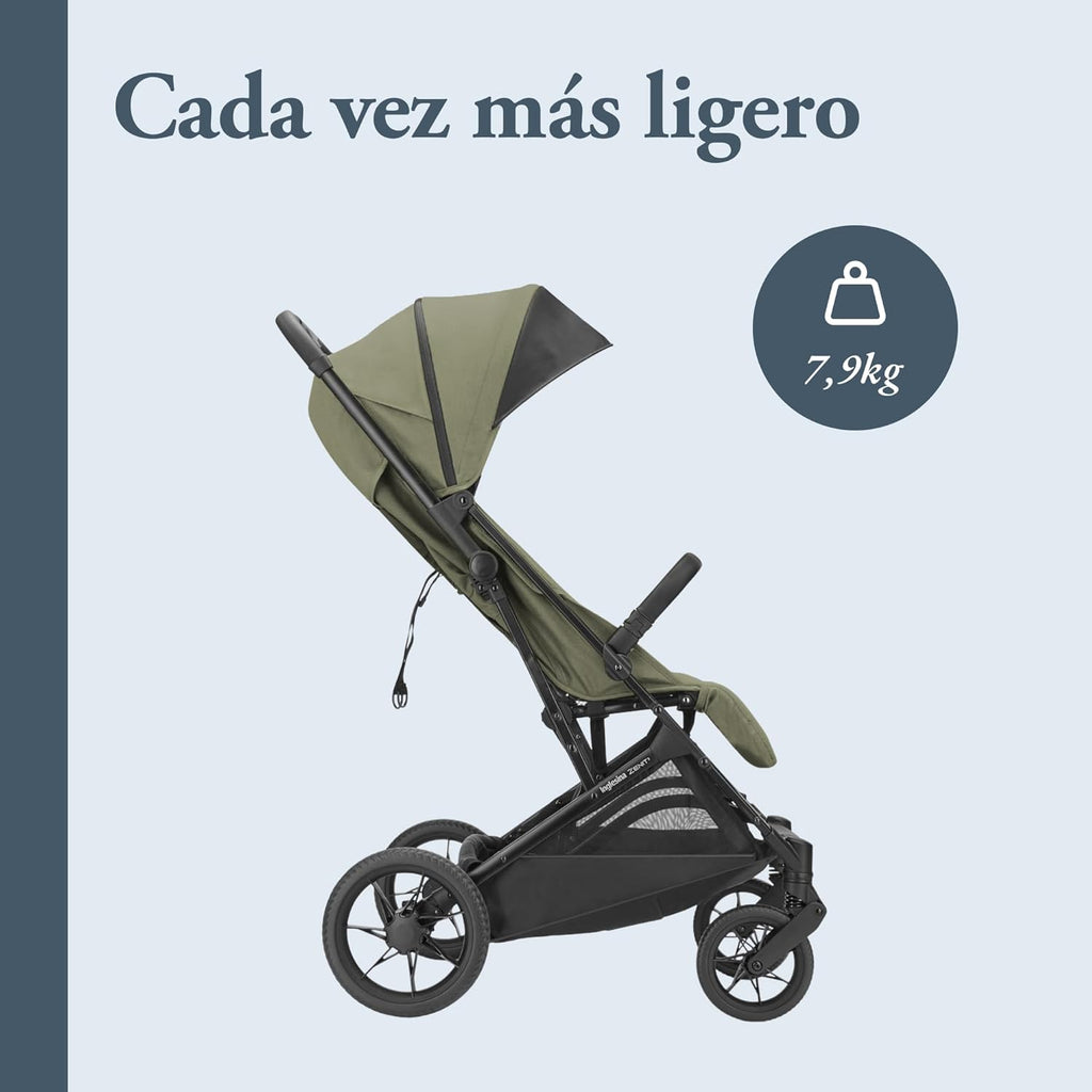 Inglesina Zenit 2 Cochecito, Sequoia Green, Compacto y Ligero, Hasta 22 kg, Respaldo Reclinado 170°, Ruedas con Suspensión, Asiento Amplio, Exclusiva Amazon