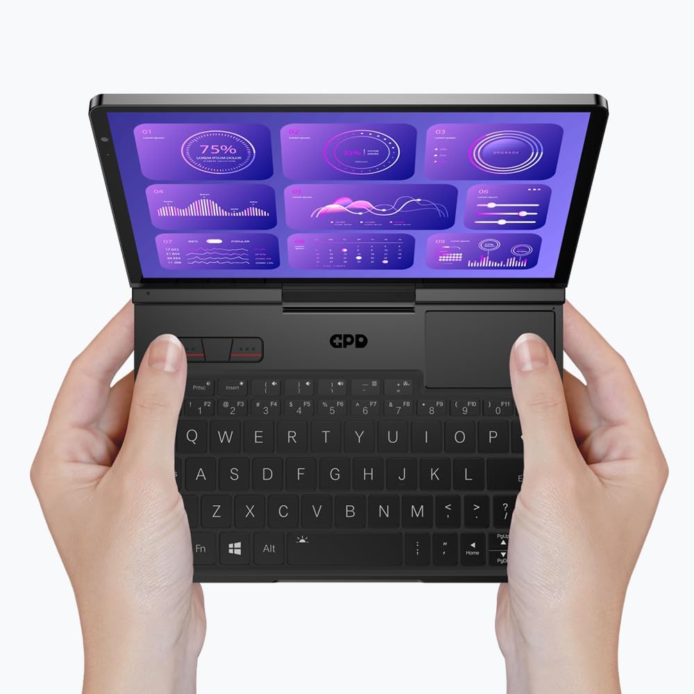 GPD Pocket 4 (8840U) Ultra Mobile PC de aluminio con Windows 11, pantalla 8.8 Ultra HD giratoria 180°, Ryzen 7 8840U, RAM 16 GB LPDDR5x, SSD NVMe 1 TB, Wi-Fi 6E, Ethernet 2.5G, Bluetooth 5.3