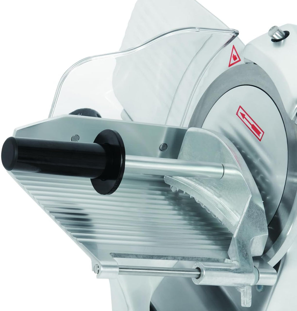 METRO PROFESSIONAL Cortafiambres GFS3019, Cuchilla 19,5 cm, Grosor 0-12 mm, 120 W, Aluminio Anodizado, Plata