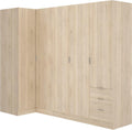 DEKIT GRUPO RIMOBEL Essen Armario de rincón con cajones - Roble Natural - 184 cm (Alto) x 91 cm (Ancho) x 214 cm (Prof.)