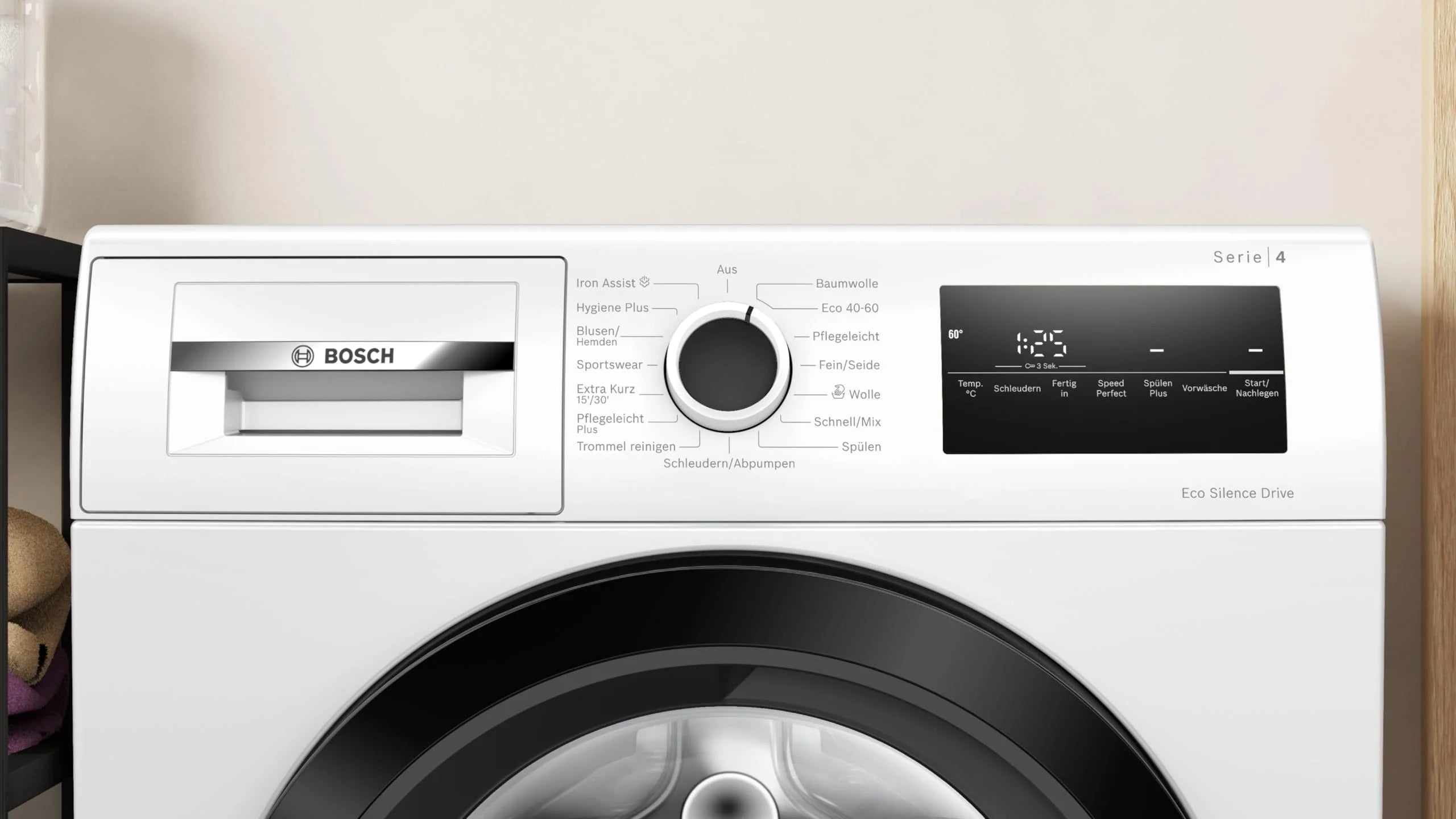 2025 Bosch WAN282K3, Serie 4, Lavadora de carga frontal, 8 kg, 1400 rpm, SpeedPerfect, máximo ahorro de energía y agua, función de añadir ropa, especialmente higiénica, AquaStop, IronAssist