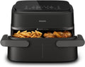 Philips Ovi Dual Basket z parą - Wyjątkowe funkcje gotowania Steamfry, Gotowania na parze, Airfry - 19 sposobów gotowania; pojemność 9L (3L + 6L), RapidAir Plus, automatyczne SteamClean (NA550/00)