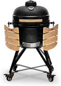 Kamado BONO BBQ Grande - ceramiczny grill Kamado z 6 dodatkami - grill BBQ Ø 59 cm z akcesoriami - czerwony Grill-wędzarnia na patio, balkon lub do ogrodu