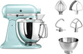 KitchenAid Batidora amasadora - Artisan - Robot de Cocina con Cabezal Inclinable - Amasadora con 5 Accesorios - Batidora de repostería con 2 boles de Acero Inoxidable - 4,8 L y 3 L - Azul hielo
