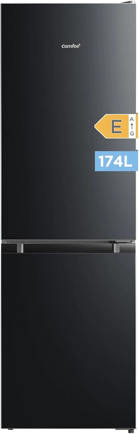 Comfee ' RCB169DK2(E) Refrigerator with Freezer/Height 150cm/Low Frost/Adjustable Temperature Refrigerator/LED Light/195 kWh/year/115L Refrigerator/59L Freezer/Black