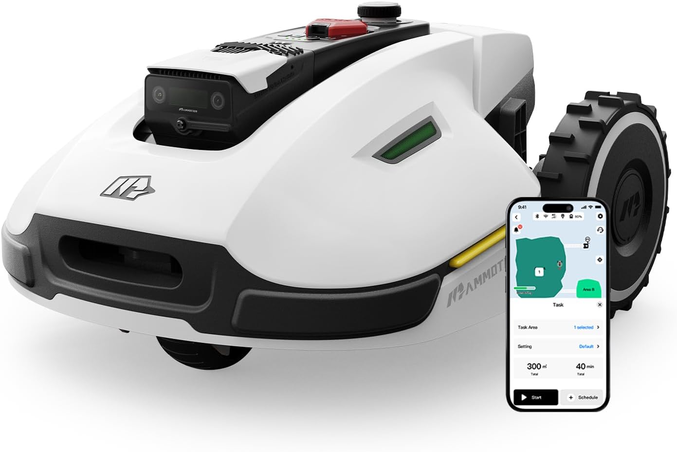 MAMMOTION YUKA 3000 Robot Cortacésped sin Cable Perimetral, NetRTK+Vision, sin Antena RTK, Mapeo Automático, Máx. 4000 m², Rec. 3000 m², con módulo 4G, Pendiente del 50%
